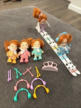 Vintage 1990 Tyco Quints Snowy Fun Playset with Dolls        kids toy toys doll